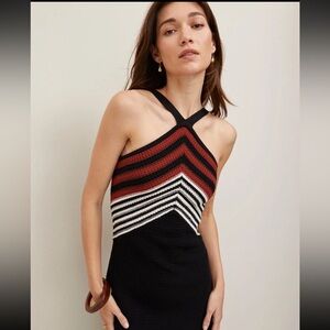 Ann Taylor Crochet Halter Sweater Dress size medium
